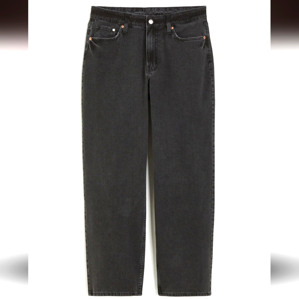 NWT curvy fit baggy women's black jeans from H&M